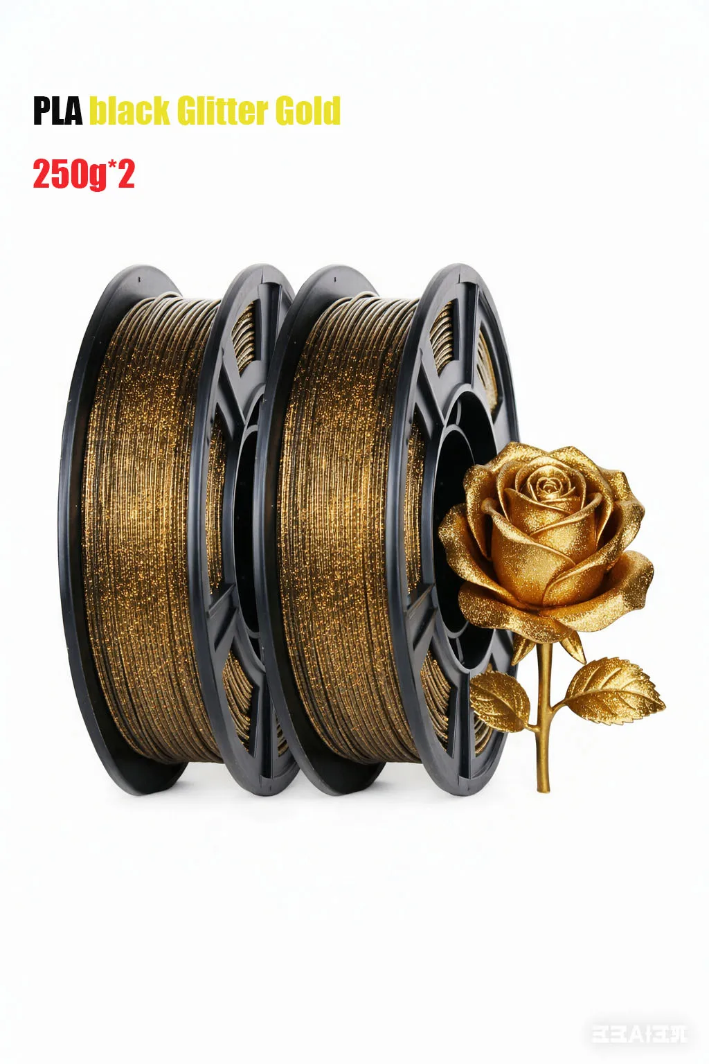 

Galaxy Glitter 3D Printer Filament 1.75mm Black Glitter Gold PLA 250g/500g Spool for 3D Printing