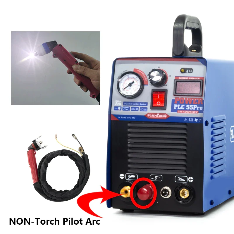 

CUT55/CUT55P Portable Air Plasma Cutter Inverter 220 or 110/220+/-15% Upgrade Torch DC 55 Amp Plasma Cutting Machine 14mm Metal