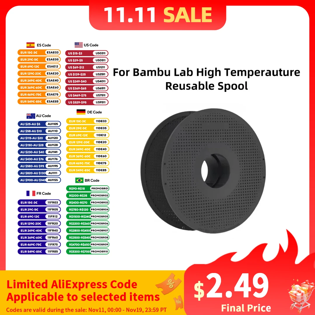 For Bambu Lab 3D Printer Reusable Spools High Temperature Resistance Material Rack For 3D Printer Accessories