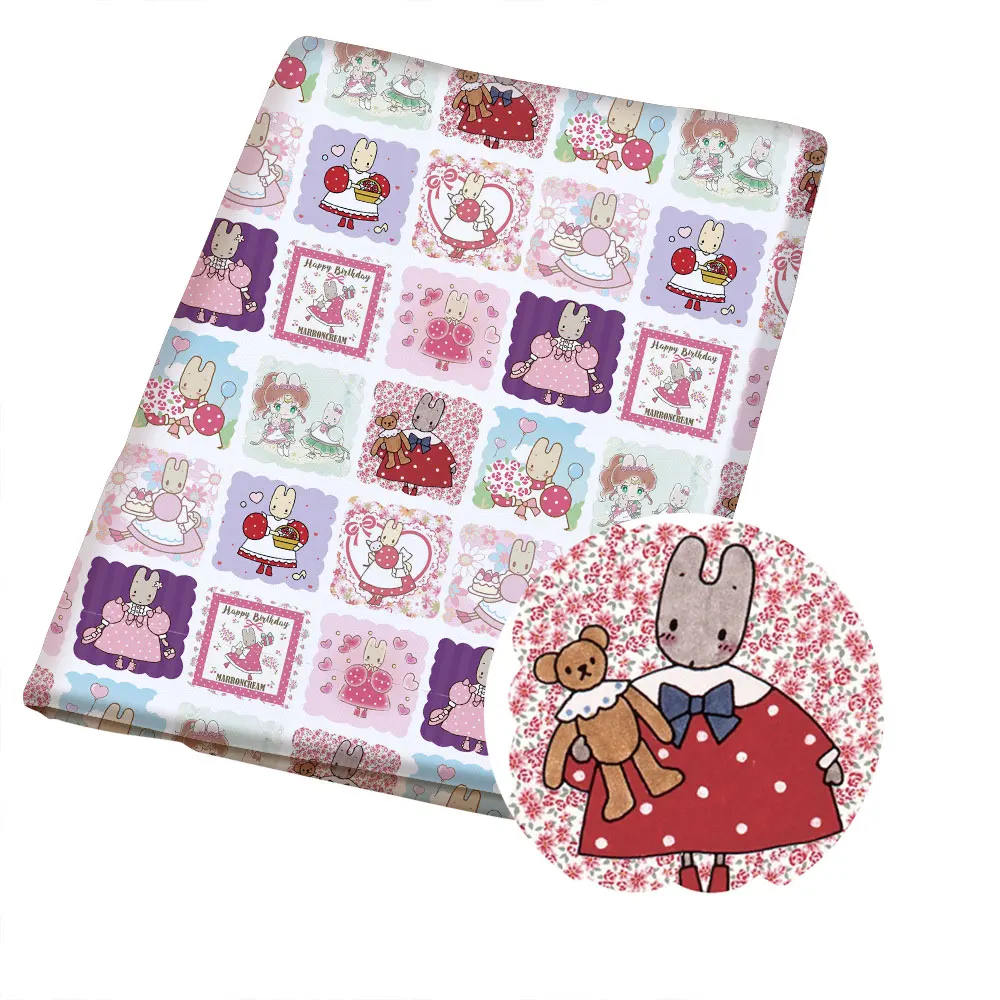 Cartoon Polyester-Katoenen Stof 140*50 Cm Met De Hand Genaaid Patchwork Gewatteerde Babyjurktas Thuis Bedlaken Stof