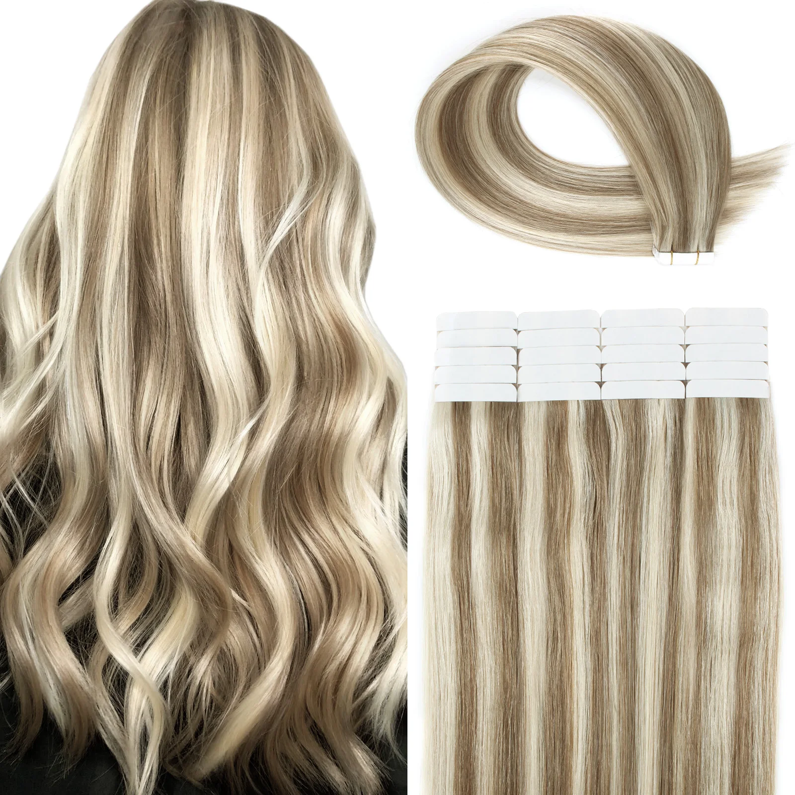 Sixstarhair 20 шт. 100 настоящих человеческих волос Remy 50 г 16/18/20/22 дюймов лента для наращивания волос лента для наращивания человеческих волос для женщин