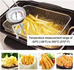 Praktyczne narzędzia kuchenne frytki ze stali nierdzewnej smażone termometr do grillowania skrzydełka kurczaka 50 °-550 ° C, o długości 40cm