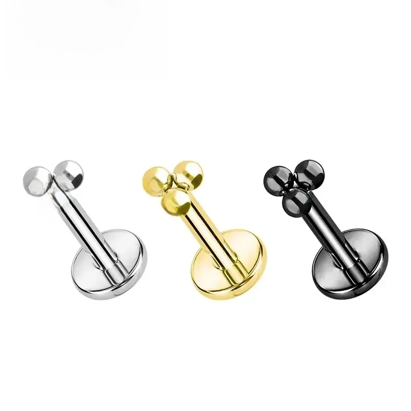 1/10pcs ASTM F136 Titanium 16G Mini 3 Kraal Cluster Labret Lip Piercing Tragus Kraakbeen Helix Conch oorbel Stud Neus Piercing - afbeelding 2