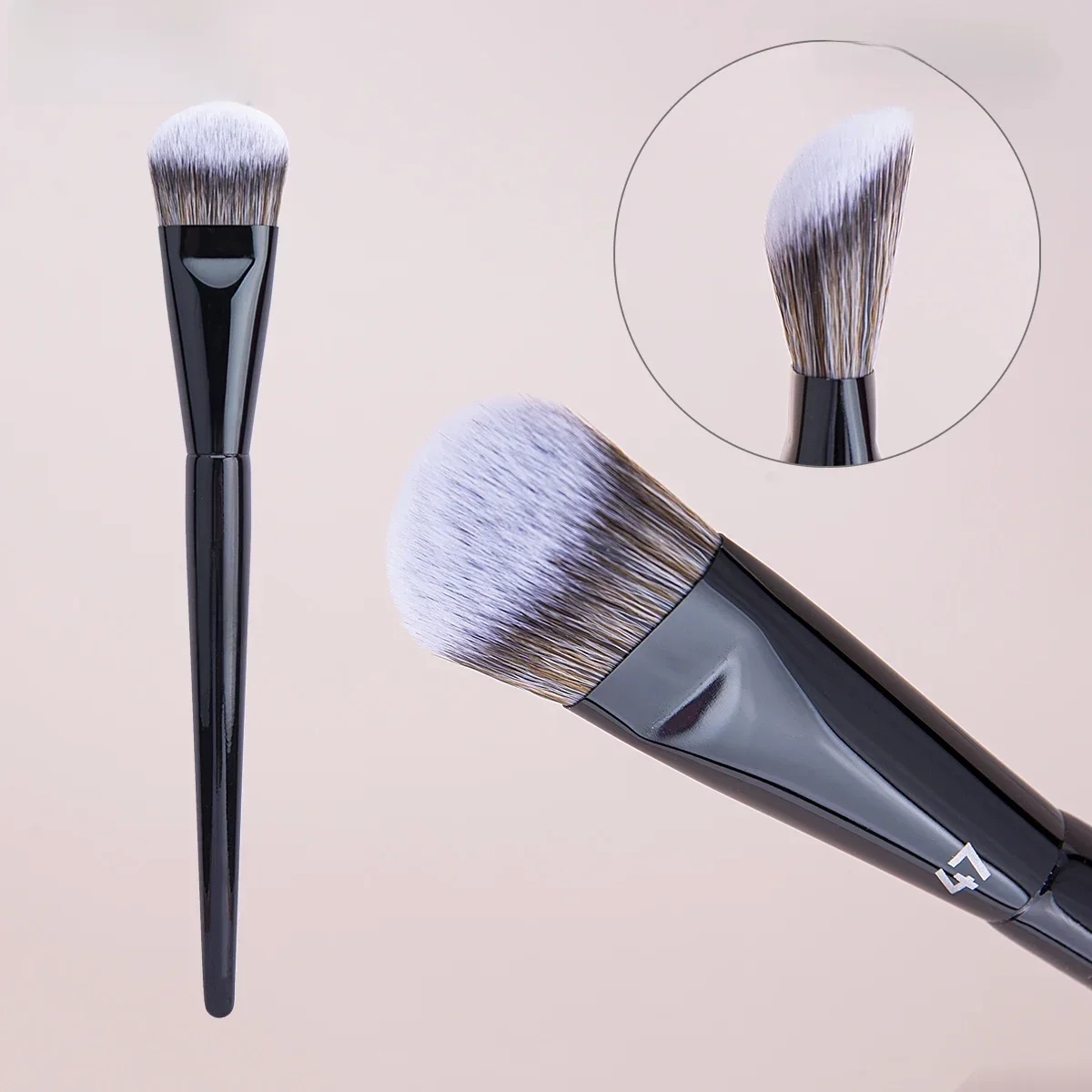 Pinceau de maquillage professionnel incliné, 47 pinceaux de fond de teint, ombre à barrage, liquide, crème, mélange, fard à joues, outil cosmétique