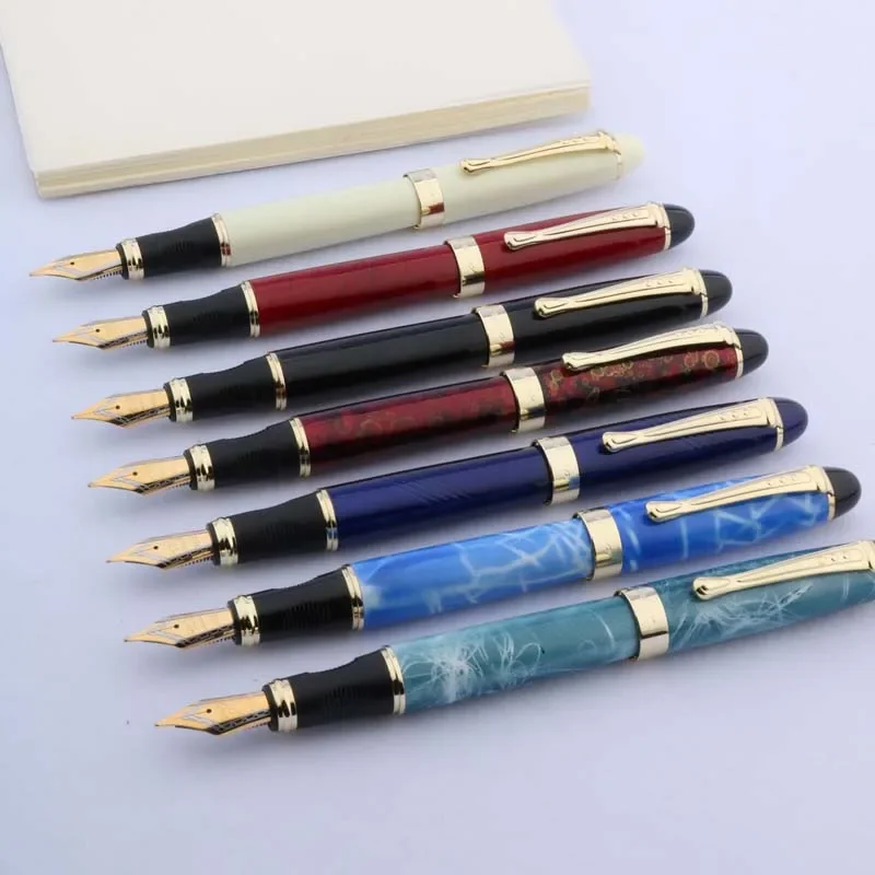 Wysokiej jakości pióro wieczne marki jinhao x450 METAL Niebieskie zielone złote pióro biurowe Artykuły szkolne Prezent do pisania — zdjęcie produktu 7