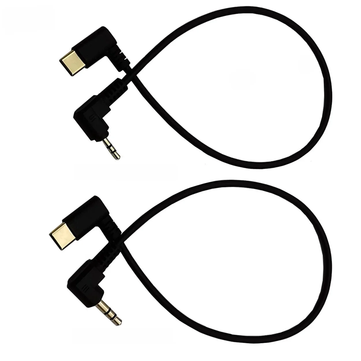 Câble Audio vers USB C 3.5mm et 2.5mm, angle de 90 degrés, USB type-c à 2.5 3.5mm, coude mâle AUX, câble Jack pour casque 30cm 1FT