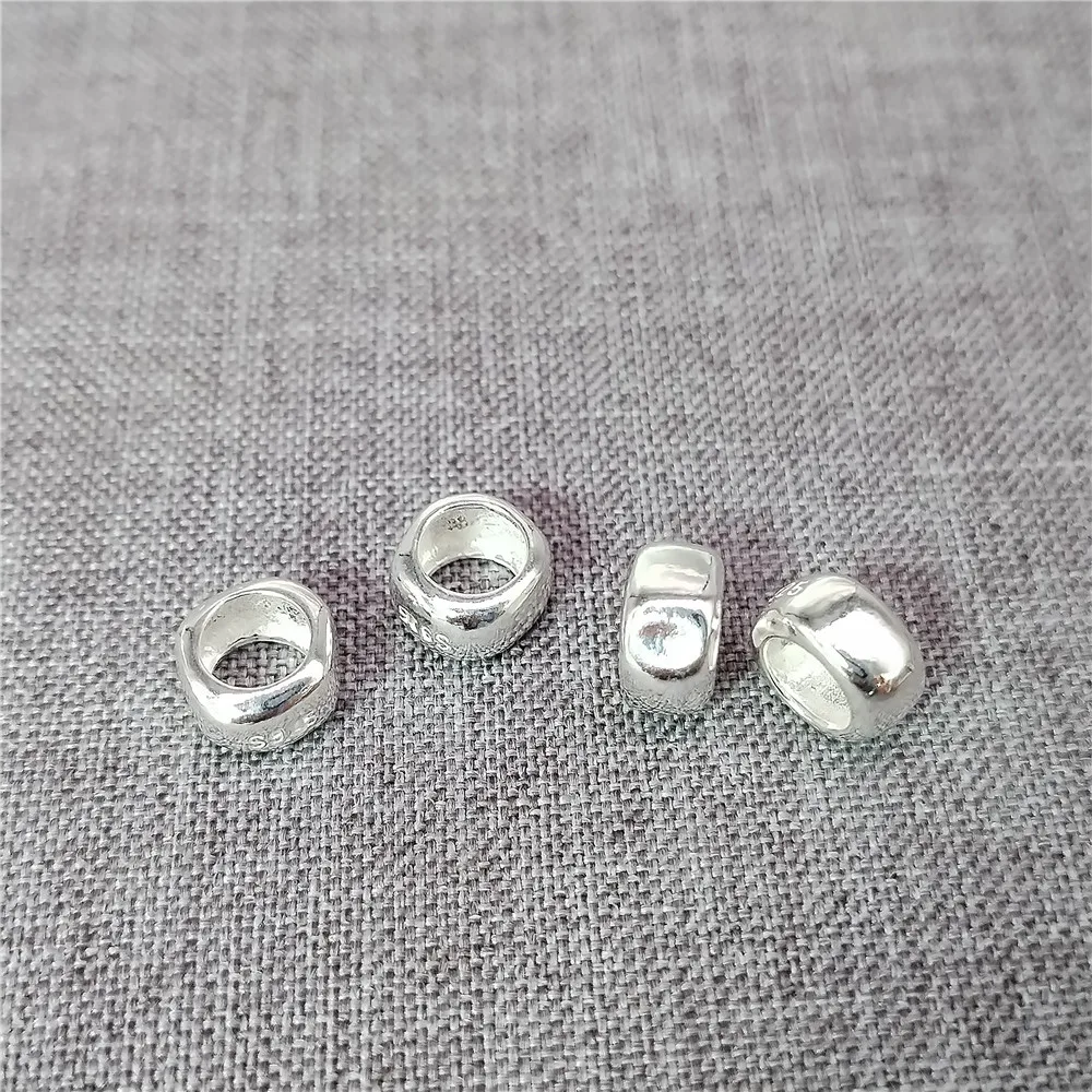 

6pcs of 925 Sterling Silver Pentagon Beads Faceted Polygon Spacer for Bracelet Necklace 8mm