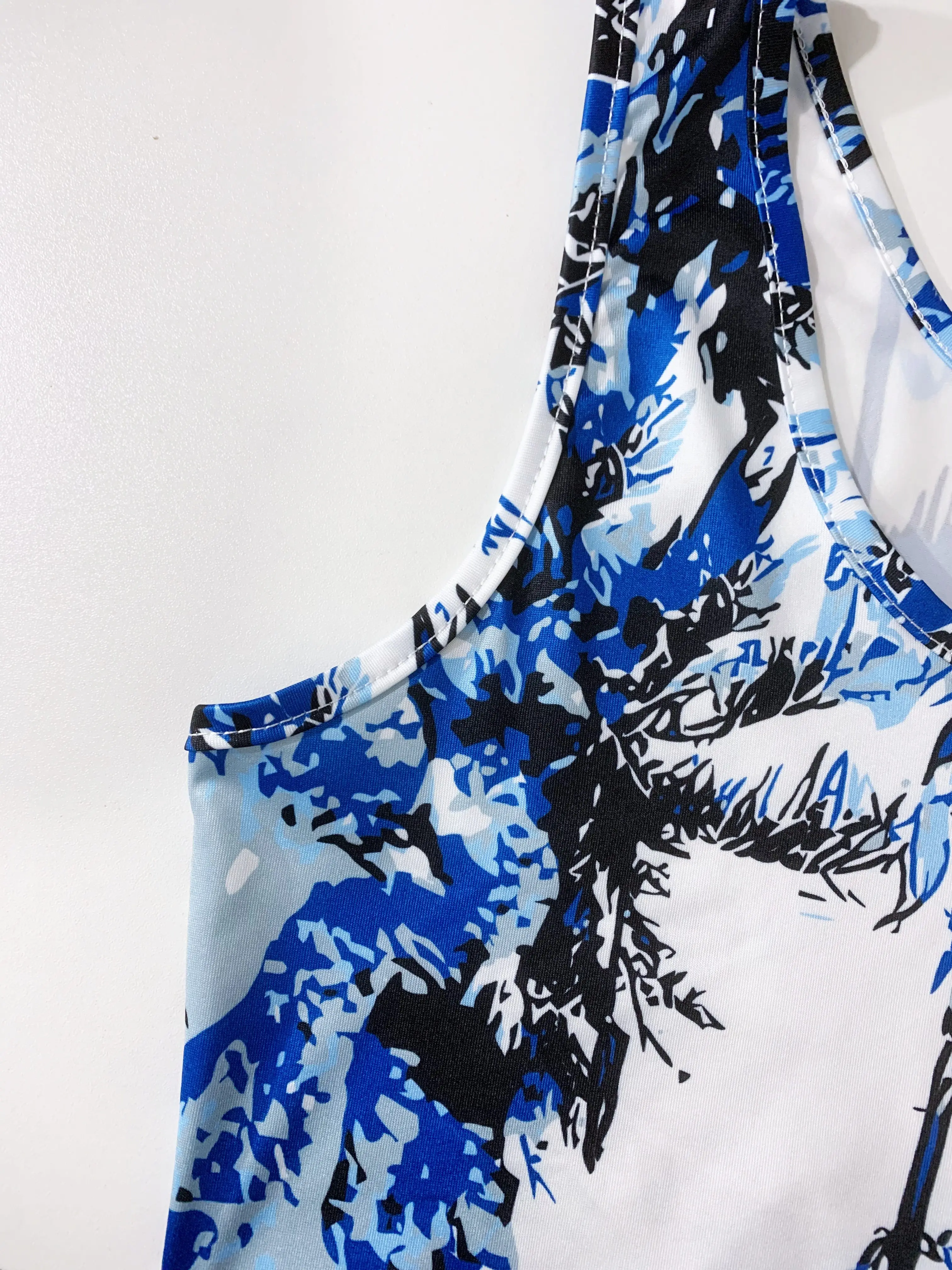 Spring/Summer Women's Casual Vacation Coconut Tree Print Sleeveless Dress