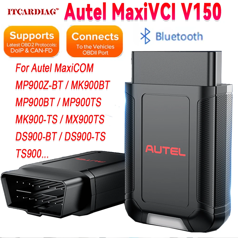 

Autel MaxiVCI V150 Bluetooth-разъем VCI150, адаптер с поддержкой протокола CAN FD DOIP для сканеров серии Autel 900 MK900BT MP900BT
