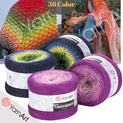 Glitter Silvery Cotton Cake Knitting Yarn - 36 Color Options - 1000 Meters(260gr) - Yarnart Flowers Moonlight  - Polyacrylic - Metallic Polyester - Cardigan - Shawls - Blanket - Sweater - Blouse - Dress - DIY