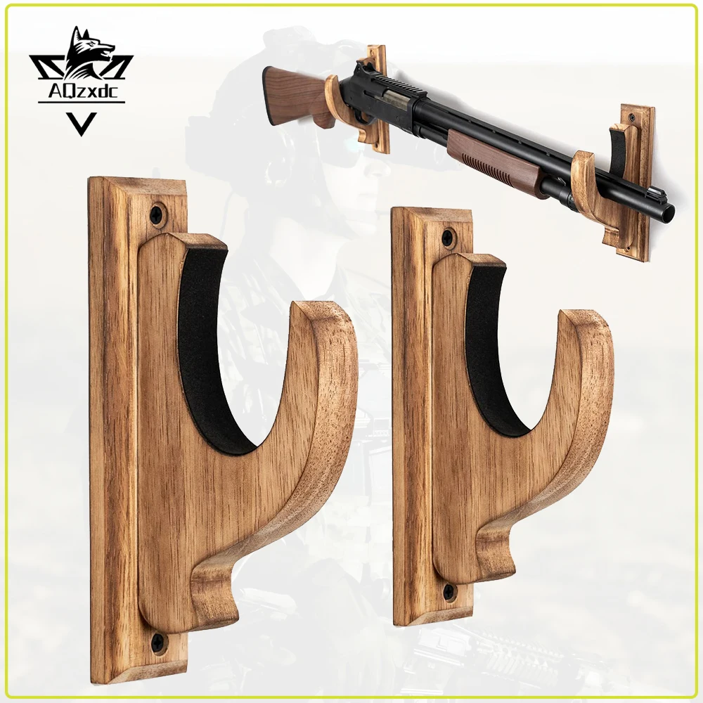 

Tactical Solid Wood Wall Mounted Gun Rack Home Wall Mounted Rifle Bow Arrow Storage Rack for Guns Swords Bows Firearms Storage