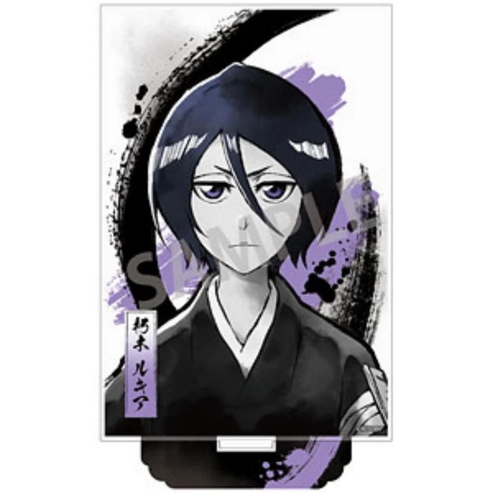 Anime Bleach Acrylic Stand Figure Ichigo Kurosaki Rukia Hitsugaya Sumi-e Ink Style Model Desk Plate Decor Gift keychain view 3