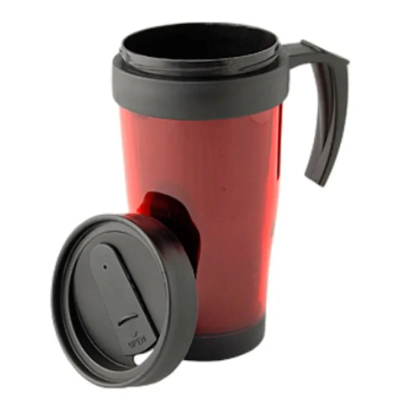 Copo térmico da caneca do curso com tampa e válvula 400ml de aço inoxidável metálico para o chá de