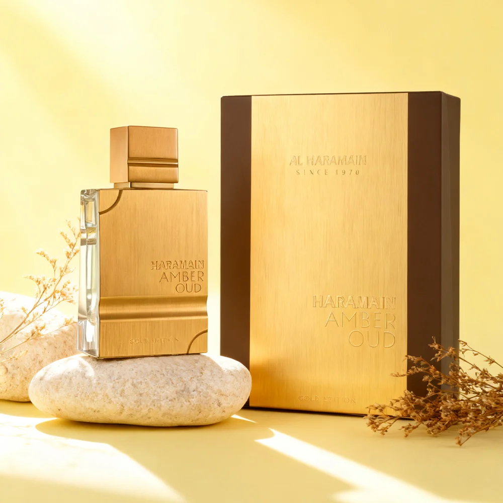 عطر Haramain Gold Edition للجنسين Eau De Parfum، عطر وودي غني بالعنبر - هدية مثالية لعيد الميلاد للرجال والنساء