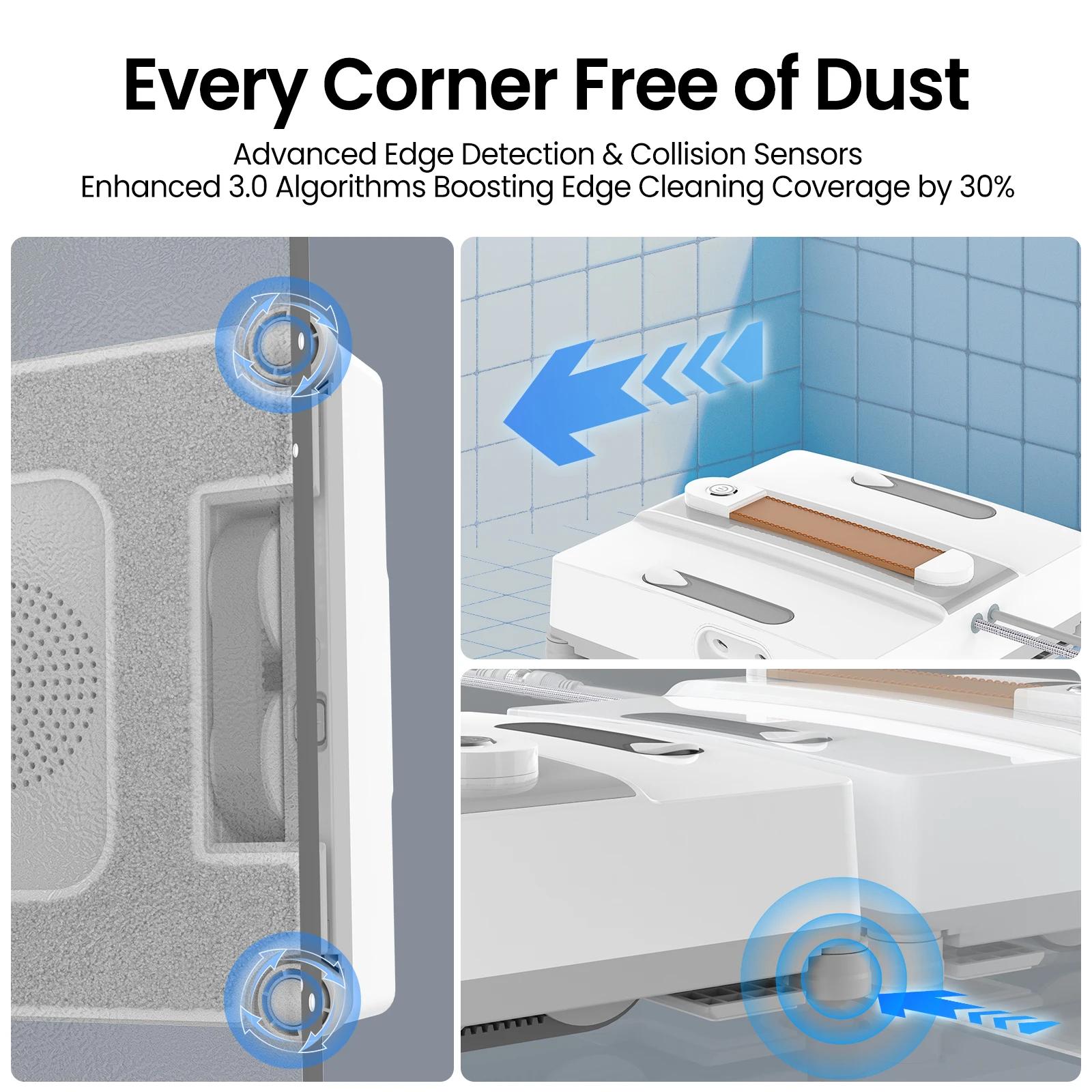 3200pa Automatischer intelligenter Fensterreinigungsroboter, Vierloch-Wassersprühfunktion für Smart Home Glaswandreinigung, Fernbedienung. – Detail 9