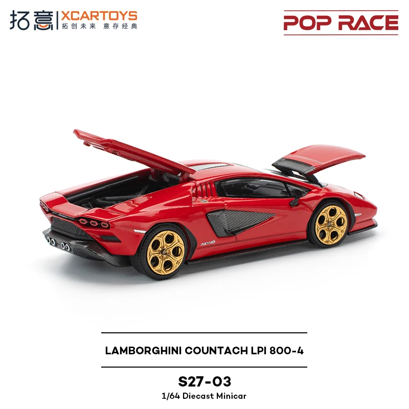 POP RACE 1:64 LAMBORGHINI COUNTACH LPI 800-4 modèle de voiture en alliage moulé sous pression recueillir des ornements cadeau