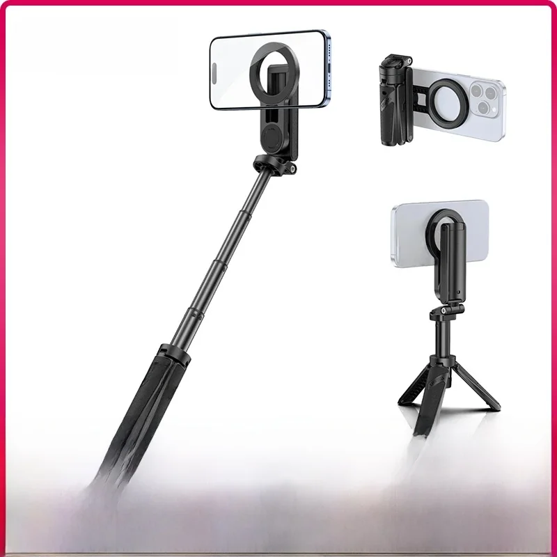 ​ Ulanzi JJ03 Magnetyczny statyw do telefonu Bezprzewodowy uchwyt do telefonu Selfie Stick Statyw biurkowy do iPhone'a 16 15 14 13 Pro Pro Max — zdjęcie 2