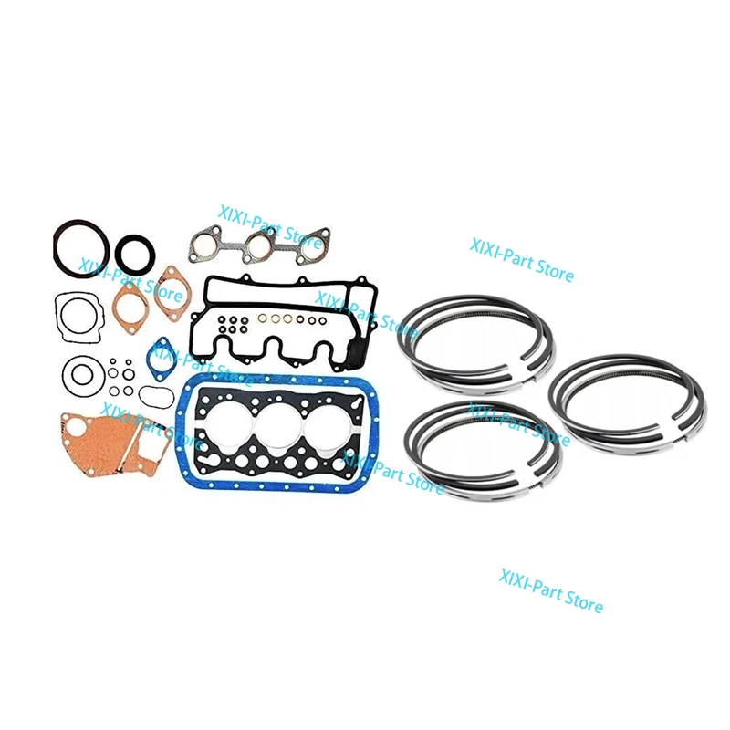 

For Isuzu 3LB1 Full Gasket Kit Set & Piston Ring 77.4*2+1.5+3.5 Cylinder Head Gasket Overhaul Rebuild Kit