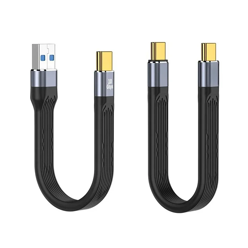 Przenośny kabel USB A Type-C 10Gbps do szybkiego ładowania 100W płaska Slim krótki przewód FPC do laptopa Tablet telefon komórkowy powerbank — zdjęcie produktu 7