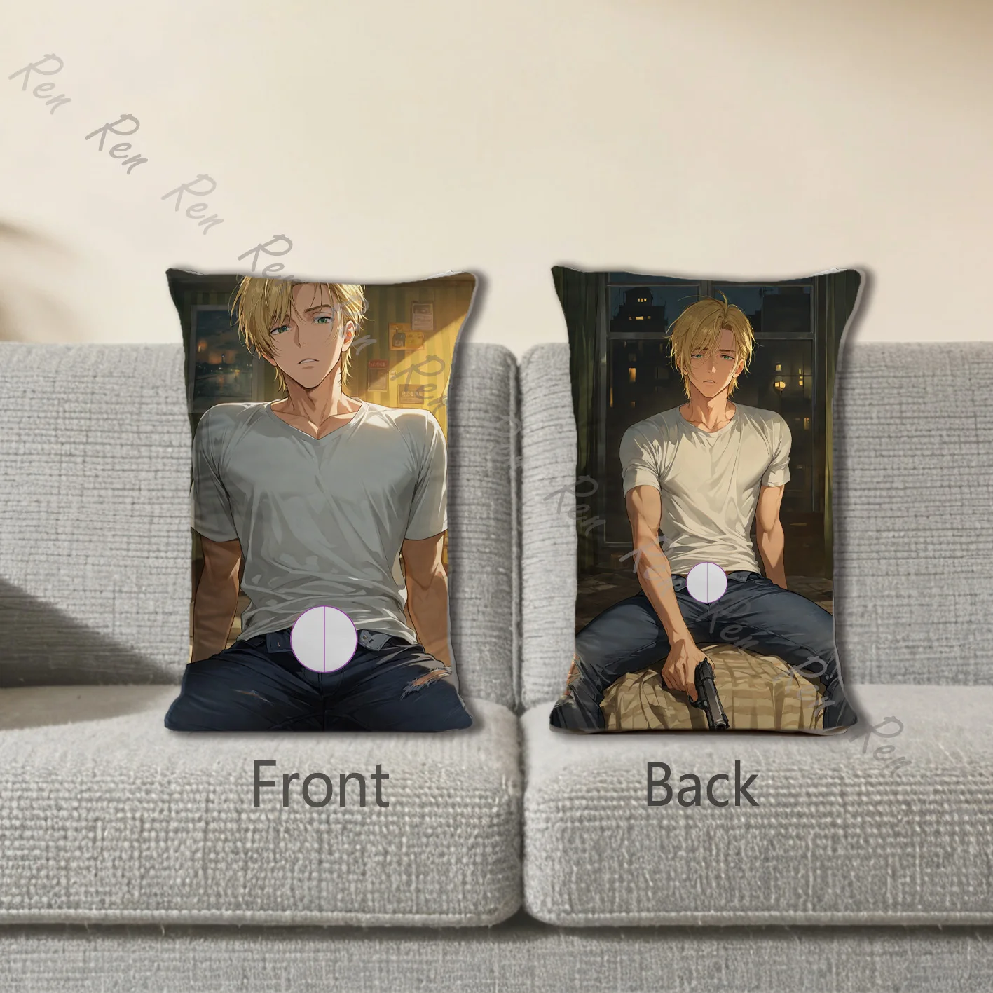 

Наволочка для подушки Dakimakura Anime Ash Lynx, наволочка для диванной подушки с двусторонним принтом, 40X60 см