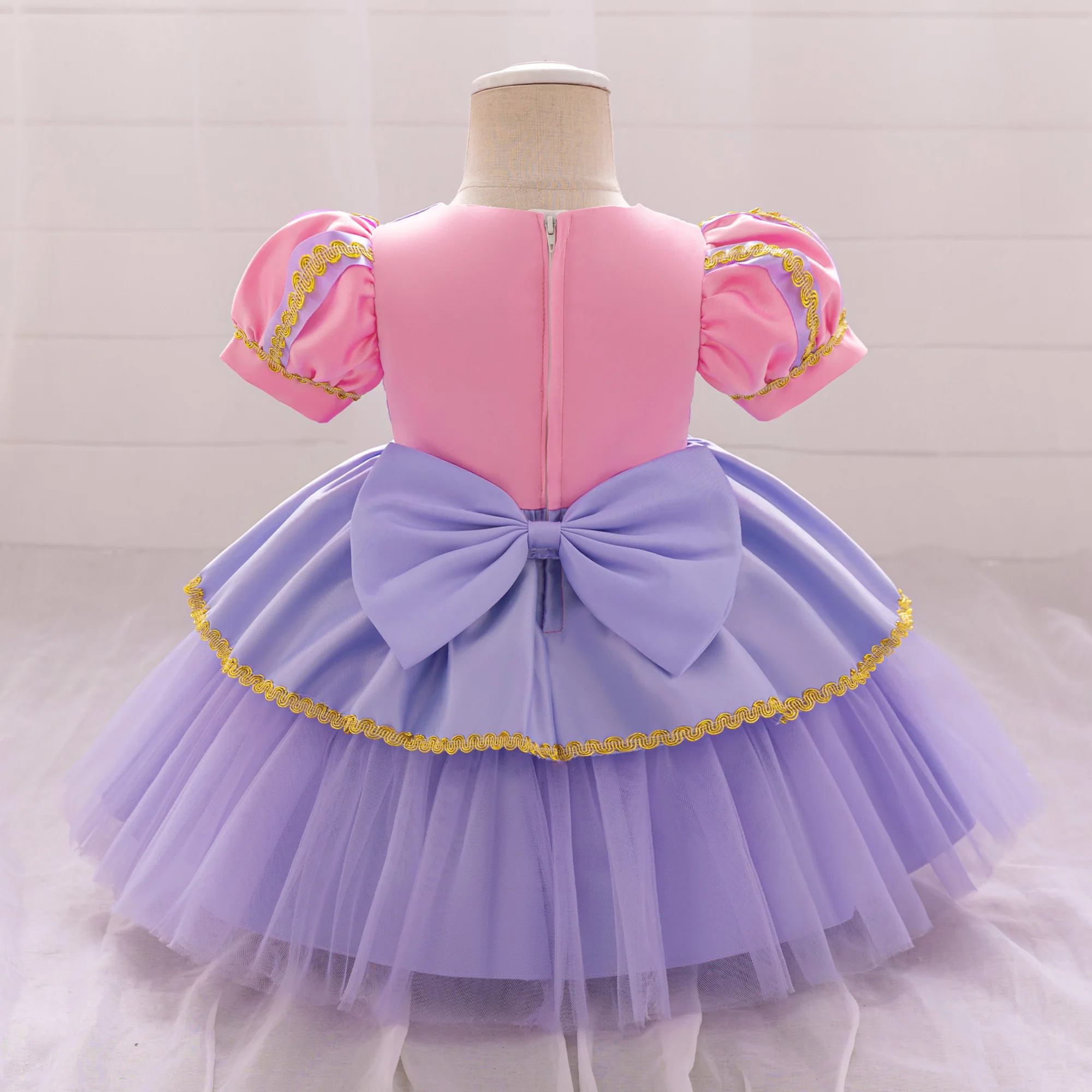 Sofia Rapunzel Princess Baby Dress for Girl Purple 1 Yrs Birthday Party Dresses Wedding Kids Clothing Carnival Halloween Costume