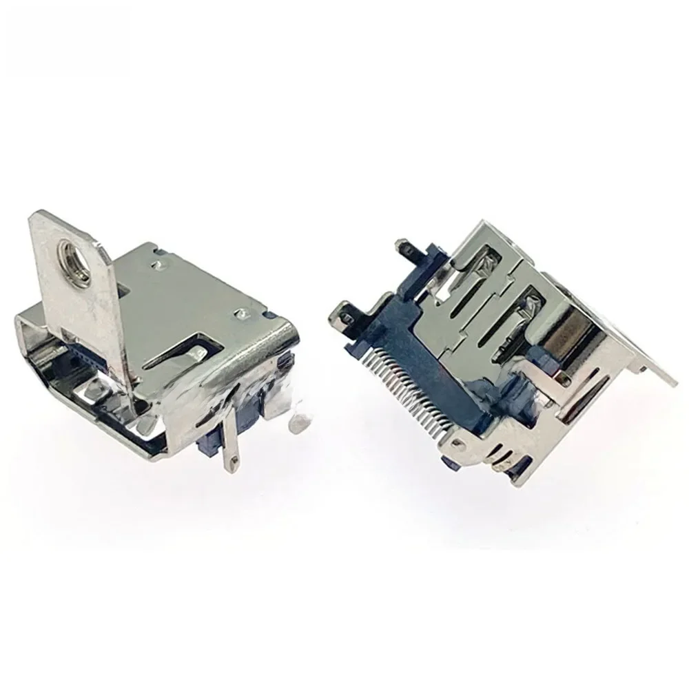 2-20 sztuk 19P SMT HDMI żeńskie gniazdo typu jack złącze interfejsu 19PIN kompatybilny z HDMI Port 90 stopni z wtyczką z otworem na śrubę dla HDTV — zdjęcie 2