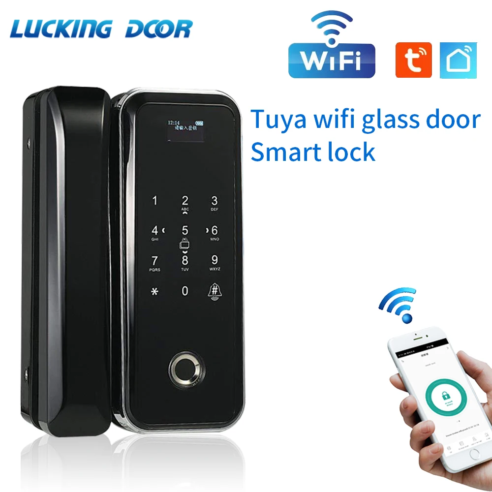 tuya app smart wifi bloqueio de escritorio inteligente impressao digital fechadura da porta de vidro embutido modulo wi fi fabricante vendas diretas 01