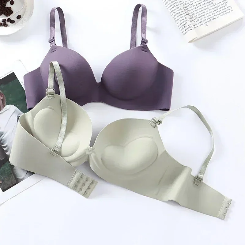 Femmes soutien-gorge sans couture Sexy Push Up Bralette sans fil filles étudiants respirant Lingerie mode 3/4 tasse sans fil femme Lingerie