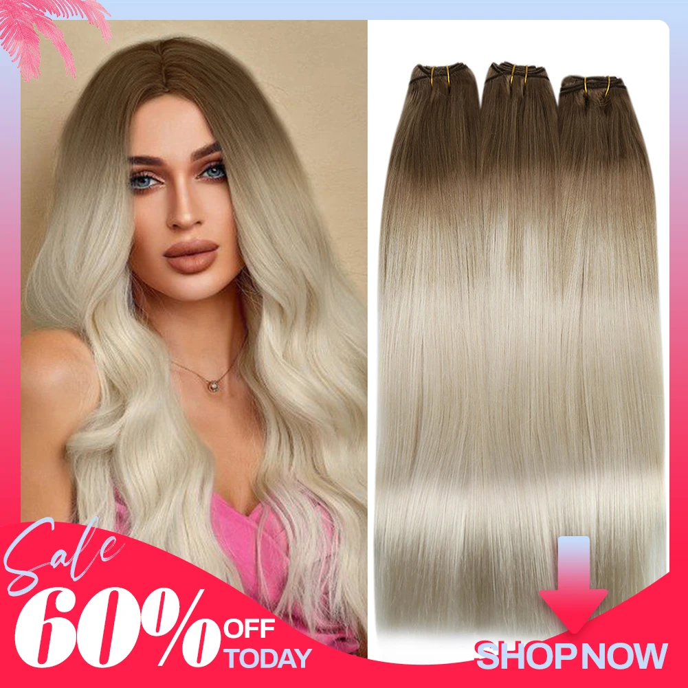 Moresoo trama extensões de cabelo humano tecer em dupla trama pacotes máquina remy cabelo balayage cabelo pelo natural humano peças para as mulheres em linha reta extensões de cabelo humano frete gratis para brasil