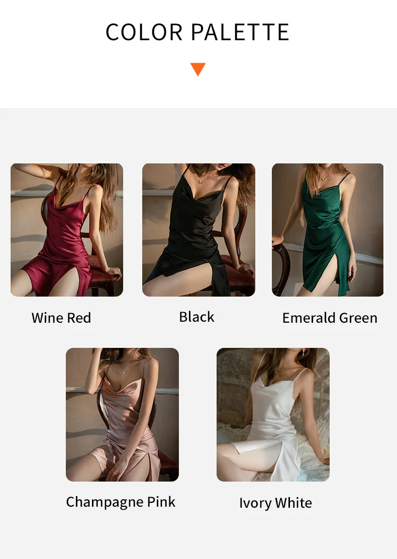 Camisón de Seda de Morera de Lujo 52025 – 100% Seda Pura de 19 Momme, Escote con Drapeado Francés, Abertura Lateral y Elegancia en la Espalda Descubierta