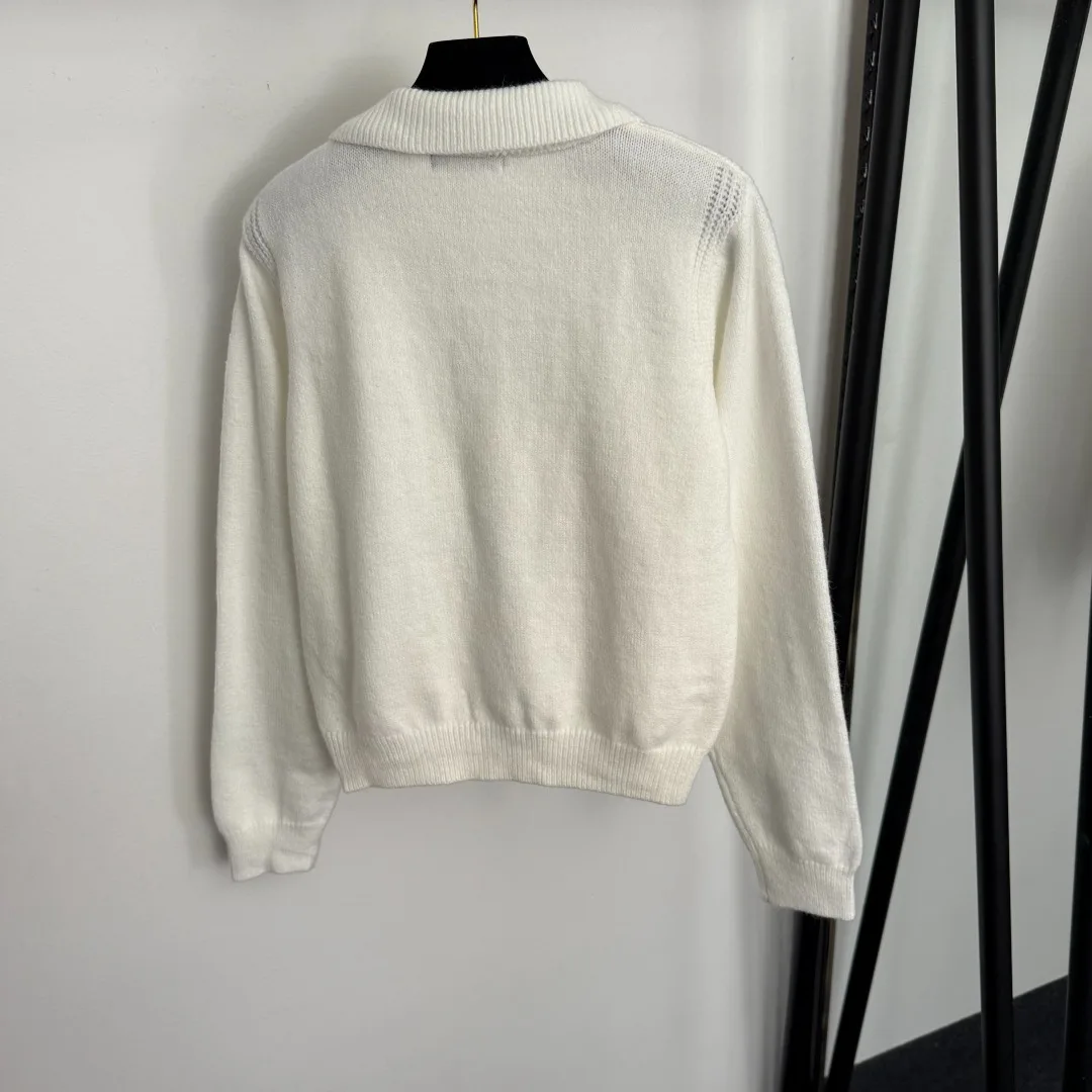 

25 Autumn/Winter New Sweater Women's Half Open Collar Long Sleeve Knitted Top Trendy Top