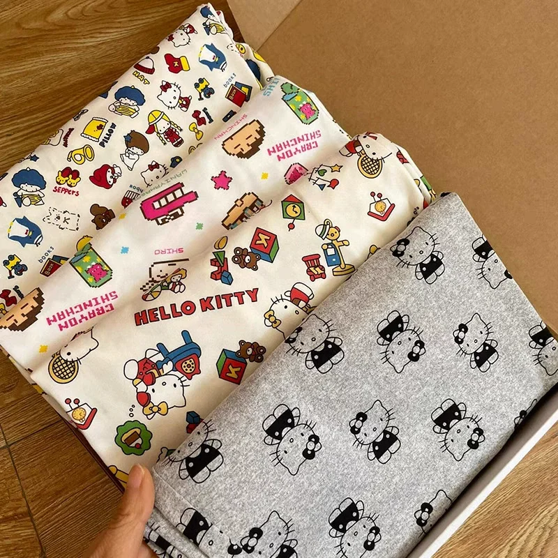 

Kawaii Sanrio Merchandise HelloKitty Cartoon Printed Pajama Pants Cute Pattern Casual Comfortable Home Wear Wide Leg Pants Gifts