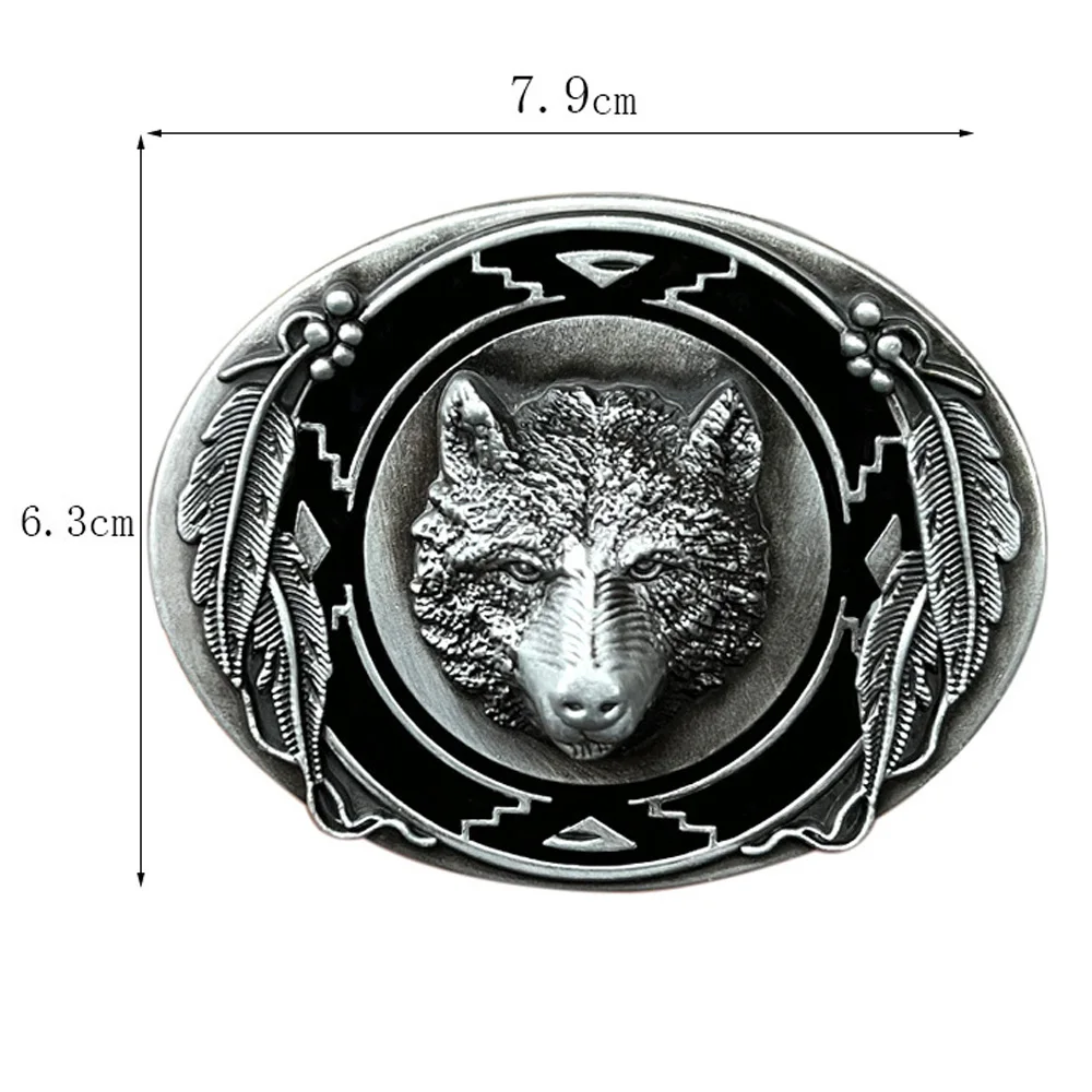 Western Cowboys Oval Wolf Head Belt Buckle for Men Cool Fashion Animal Direwolf With Good Plating Cheapify Dropshipping