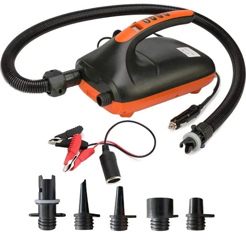 Pompa ad aria elettrica a doppio stadio 12V 20PSI - per SUP, gommone, kayak - Arresto automatico e indicatore digitale - Gonfiaggio rapido da 350 l/min