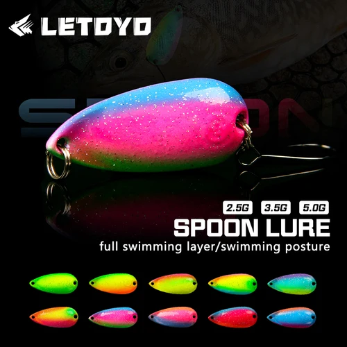LETOYO cigarra cuchara señuelo 2,5g-5g corriente de agua dulce Spinner cebos Wobblers lentejuelas cebos duros Artificial trucha Pesca señuelo de Pesca