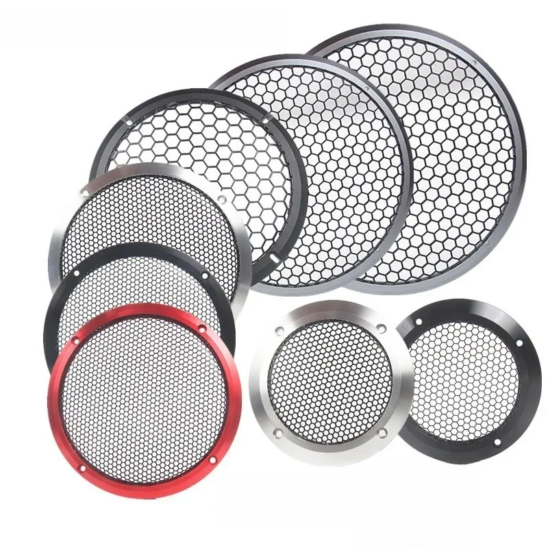 1 szt. Aluminiowa Osłona Głośnika Wysokotonowego Samochodowego 1,5 cala - 6,5 cala, Pełna Metalowa Kratka Siatkowa do Poprawy Dźwięku, Czarna — zdjęcie produktu 7