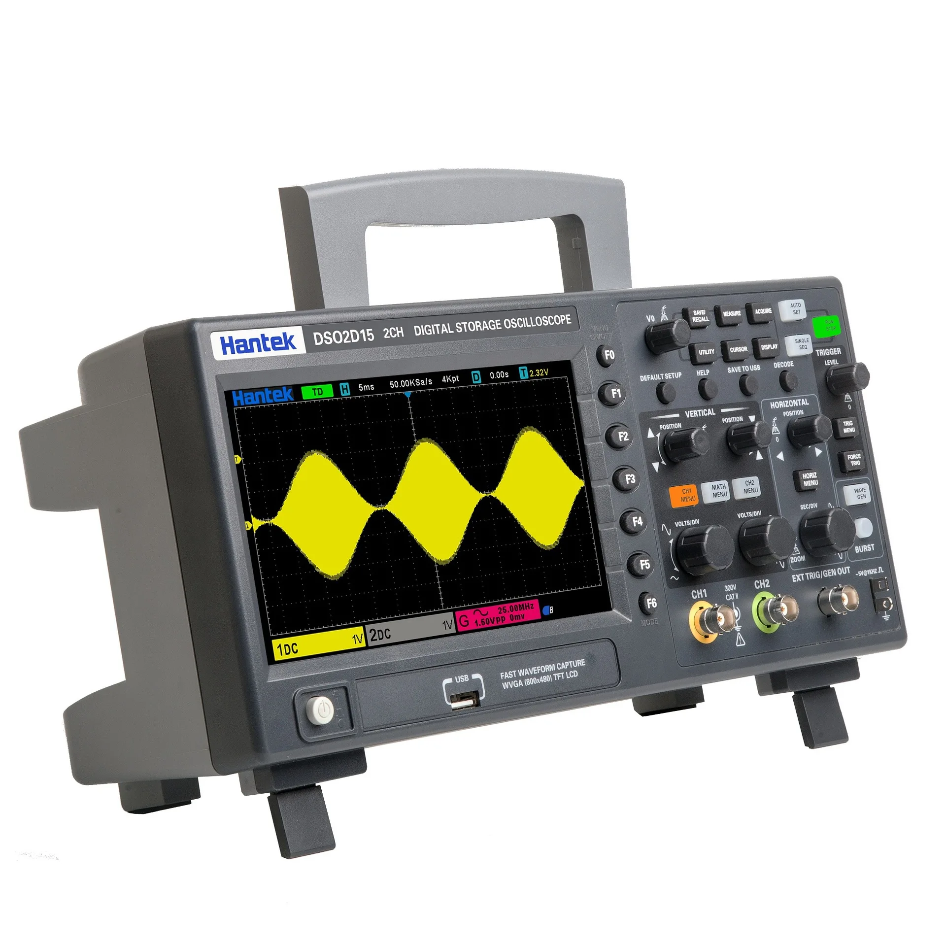 Hantek Signal Generation Oscilloscope DSO2C10 2C15 2D10 2D15 Dual-Channel Digital Storage Oscilloscope 100M 150M 1GS/s