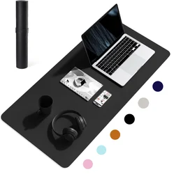 Office Desk Pad Waterproof PVC Leather Table Thin Large Mouse Pad XXL Laptop Writing Mat Carpet Black Pink Company Accessories