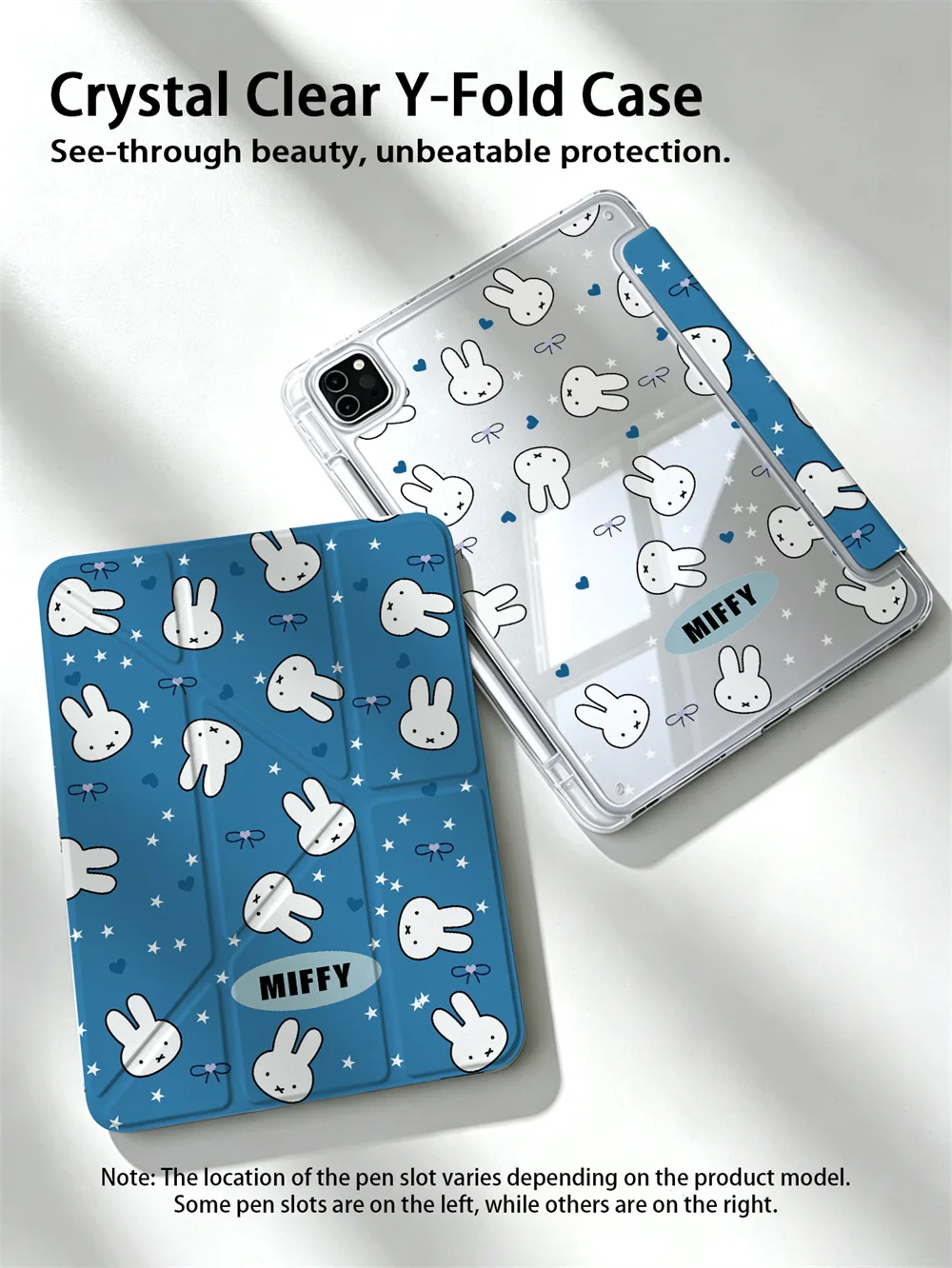 

Kawaii Miffy Rabbit Y-fold Double-sided Print Case For iPad Pro 11-inch 2020/2021/2022 Air4 Air5 iPad 10th Gen Shockproof Foldab