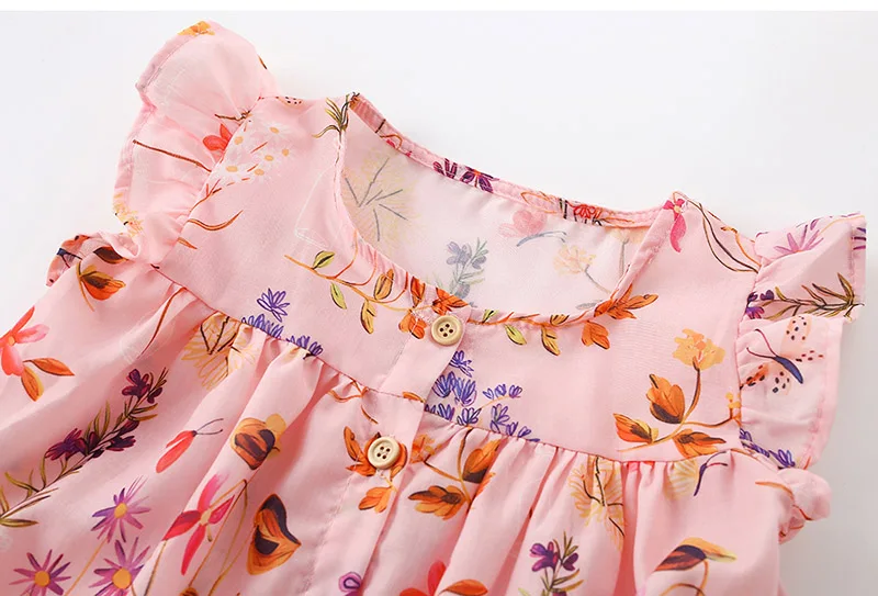 Brand Quality 100% Woven Cotton Baby Girl Clothes Casual Summer Casual Children Clothing Kids A-LINE One-piece Dresses for Girls