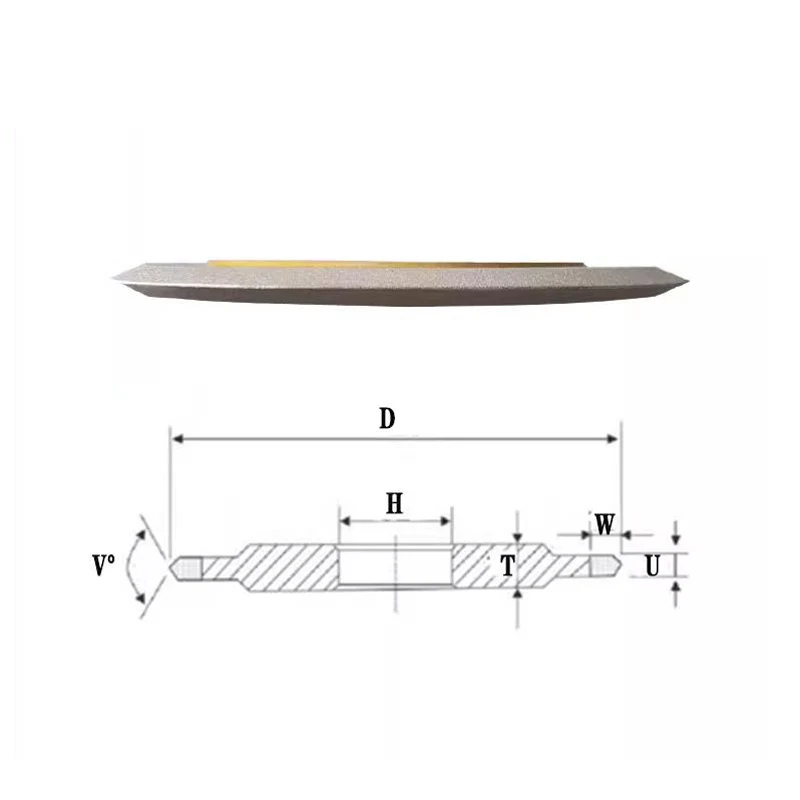 Doppelseitige SDC-Diamant-Schleifscheibe zum Schärfen von Hartmetall-, Wolframstahl- und Fräswerkzeugen – Detail 1
