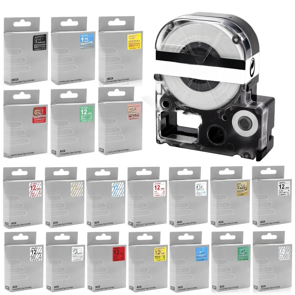 Taśma 6/9/12/18mm SS12KW kompatybilna z Epson SS6KW SS9KW SS18KW ST12KW do drukarek etykiet Epson Kingjim LW-300 LW-400 LW-600P 700 — zdjęcie produktu 7