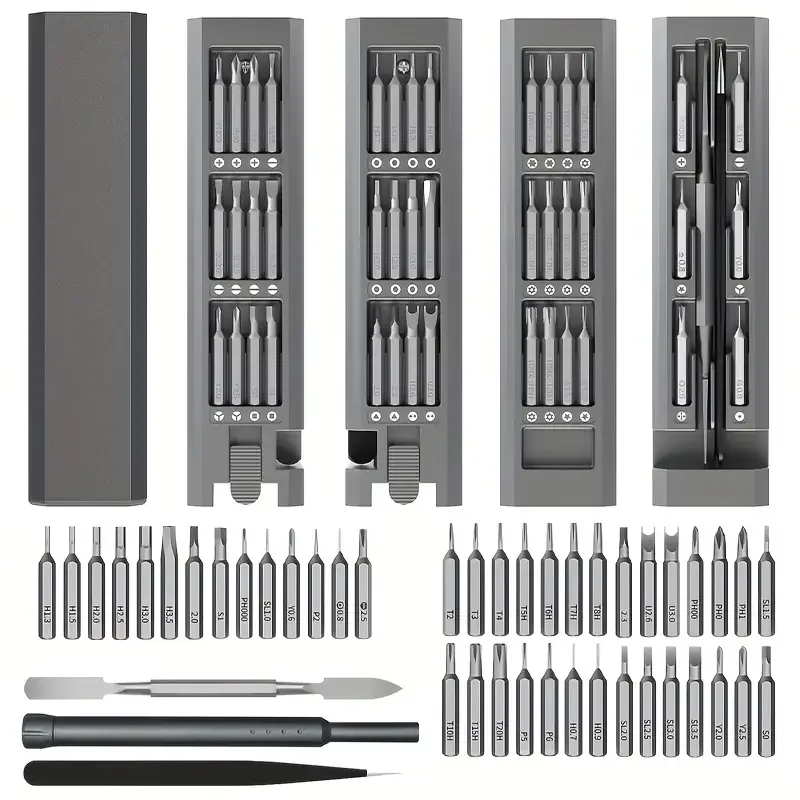 مجموعة مفكات براغي دقيقة، مجموعة مفكات براغي صغيرة 46 في 1 مع حافظة، مجموعة أدوات إصلاح مغناطيسية للجيب الصغير للنظارات