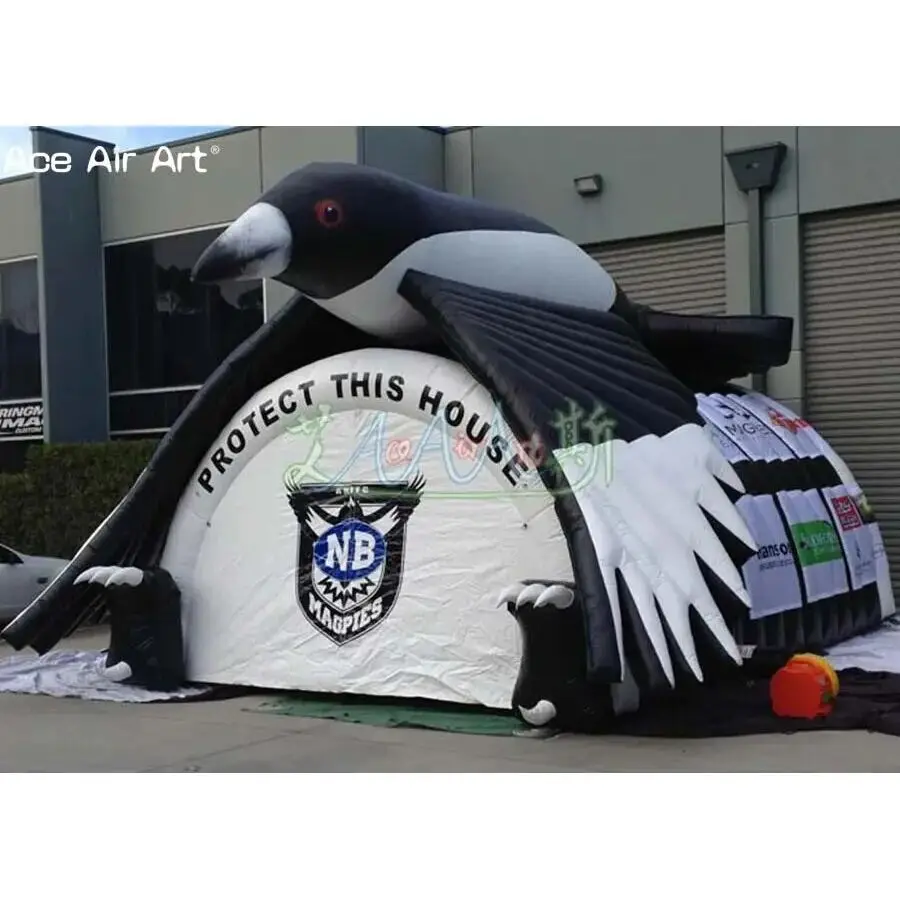 Giant Animal Tunnel Inflatable Penguin/Birds Mascot Head SPORT Tunnel Tent Sports Entryways for Adevertising and Athletics