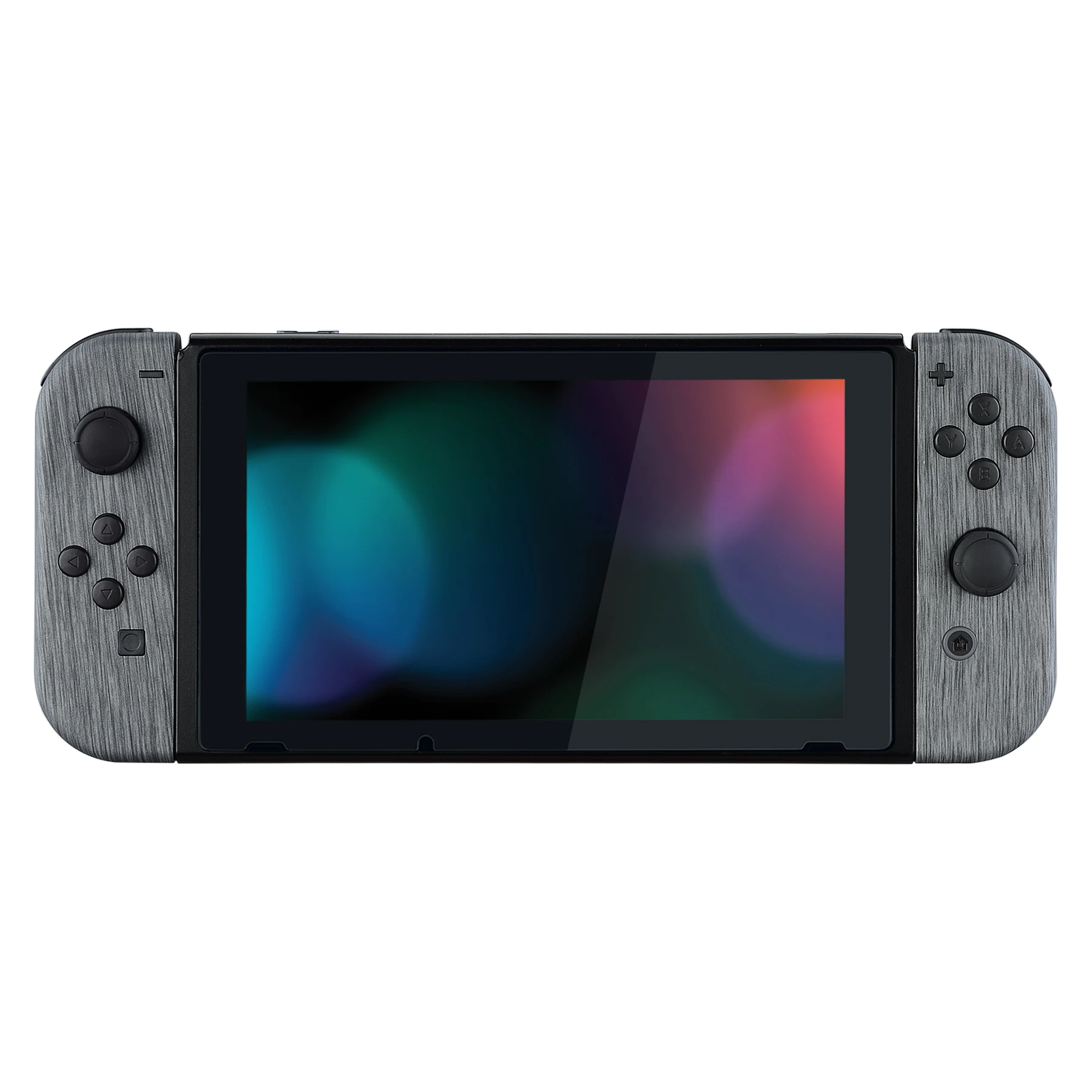 غطاء غطاء غلاف منقوش بملمس ناعم ، مجموعة أزرار كاملة لمفتاح NS ، JoyCon ، الفضة المصقولة OLED