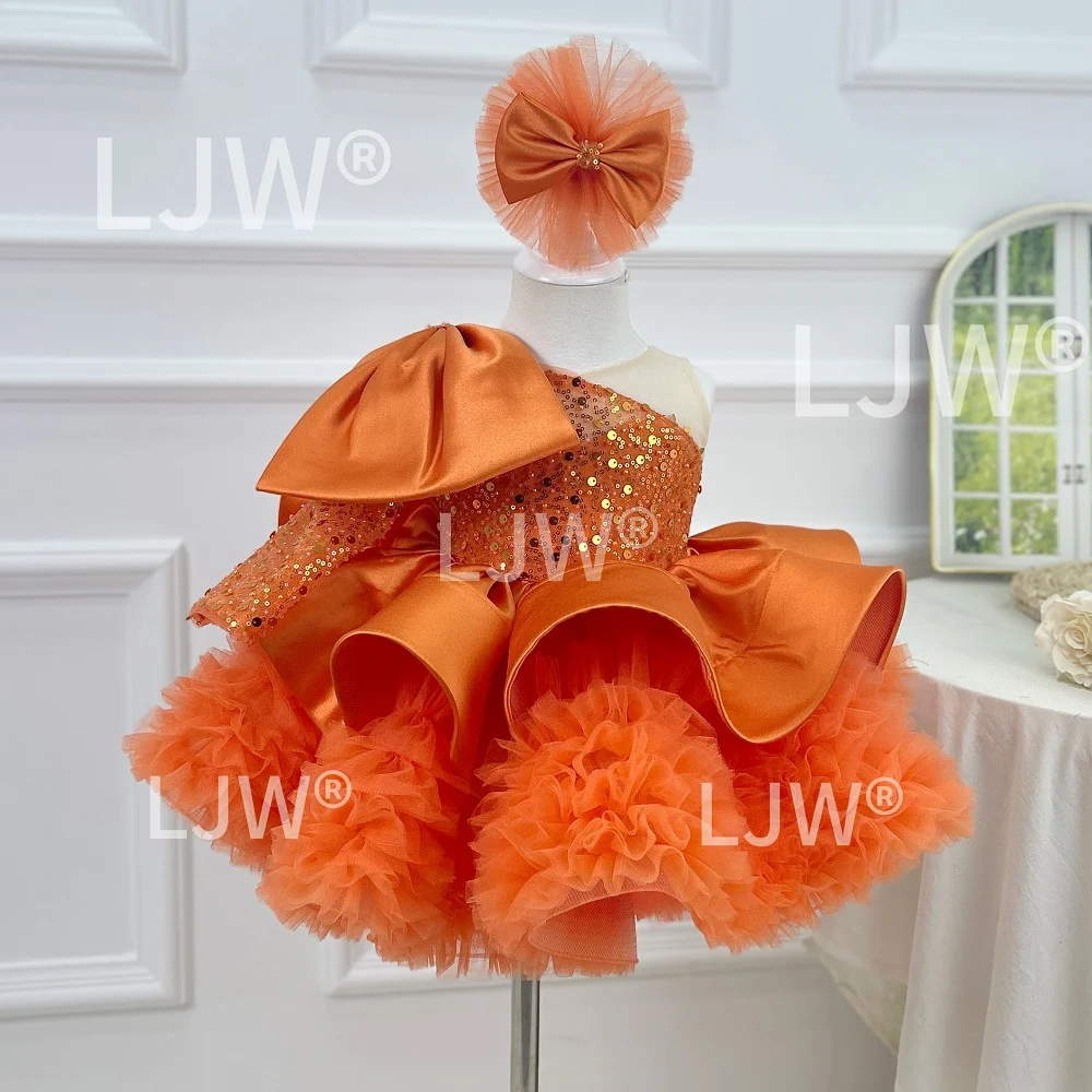 Baby First Birthday Dress 0-12 years old girl's princess dress with big bow wedding flower girl dress luxurToddler pageant dress