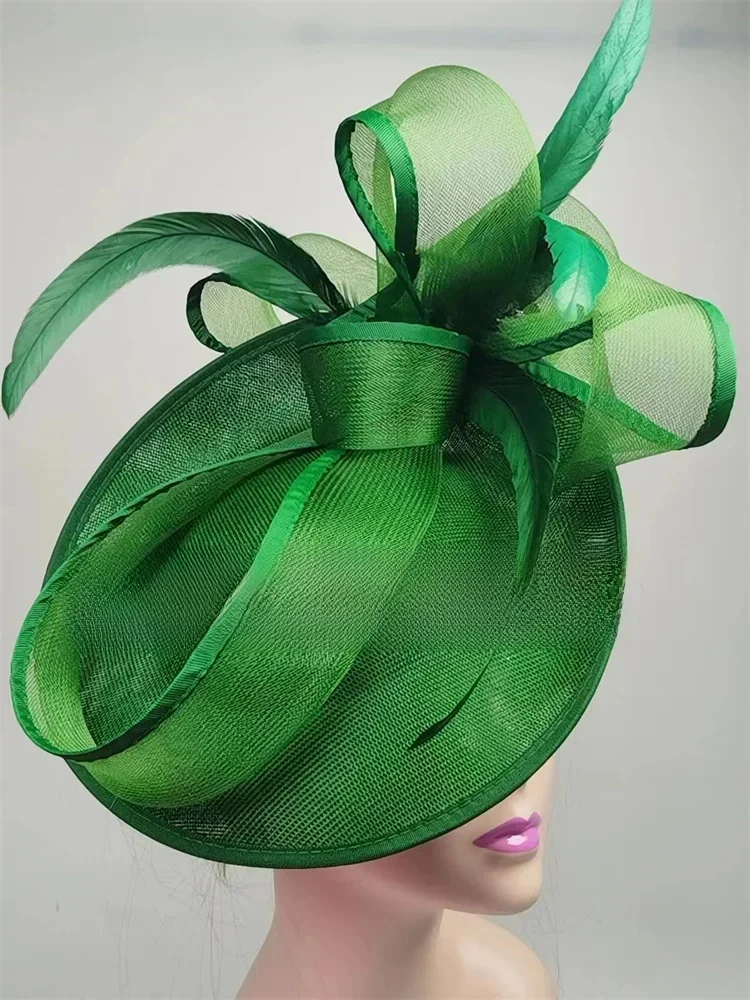 Siatkowy fascynator nakrycie głowy kobiety formalne wydarzenie Derby nakrycie głowy damskie eleganckie Mariage Millinery Cap moda ślubny kapelusz z fascynatorem — zdjęcie 2