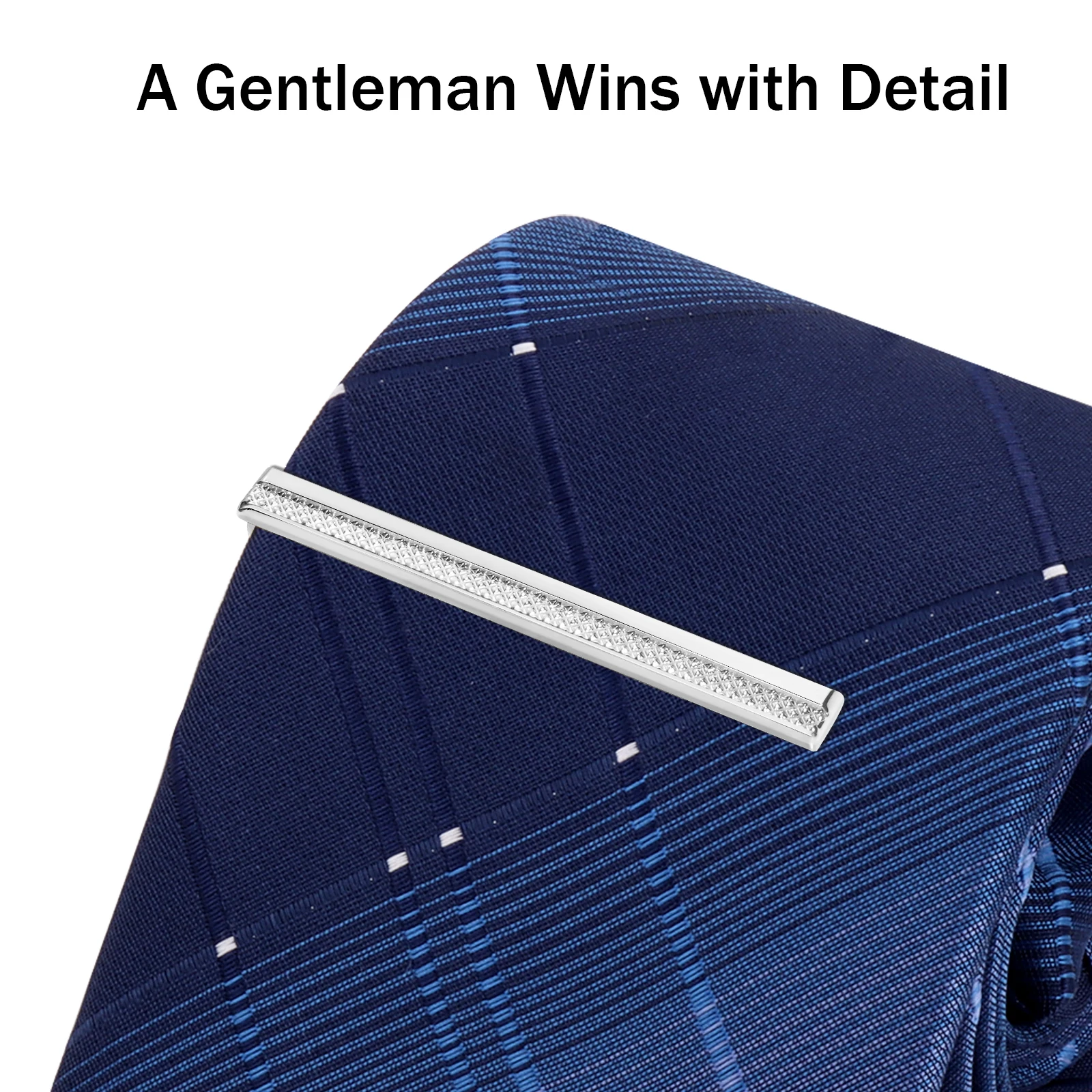 TAIGRAMA 2 inch Tie Clip,Classic Simple Bar Clasp Practical Necktie Clasp All-match Men's Formal Business Tie