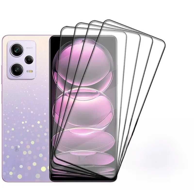 4 pièces pour Redmi Note 12 Pro 5G verre Xiaomi Redmi Note 12 Pro verre trempé couverture complète colle protecteur d'écran Redmi Note 12 Pro