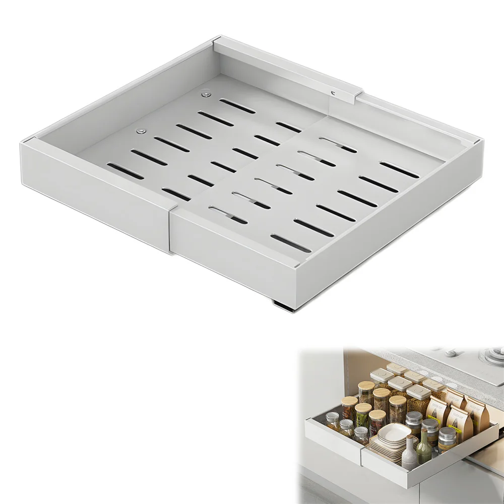 Telescopic Drawer straddles Extendable Cabinet organising Carbon Steel Extendable Drawers Storage bags Soft slliding Basket